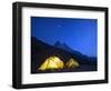 Illuminated Tents at Island Peak Base Camp, Sagarmatha National Park, Himalayas-Christian Kober-Framed Photographic Print