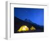 Illuminated Tents at Island Peak Base Camp, Sagarmatha National Park, Himalayas-Christian Kober-Framed Photographic Print