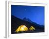 Illuminated Tents at Island Peak Base Camp, Sagarmatha National Park, Himalayas-Christian Kober-Framed Photographic Print