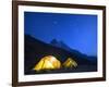 Illuminated Tents at Island Peak Base Camp, Sagarmatha National Park, Himalayas-Christian Kober-Framed Photographic Print