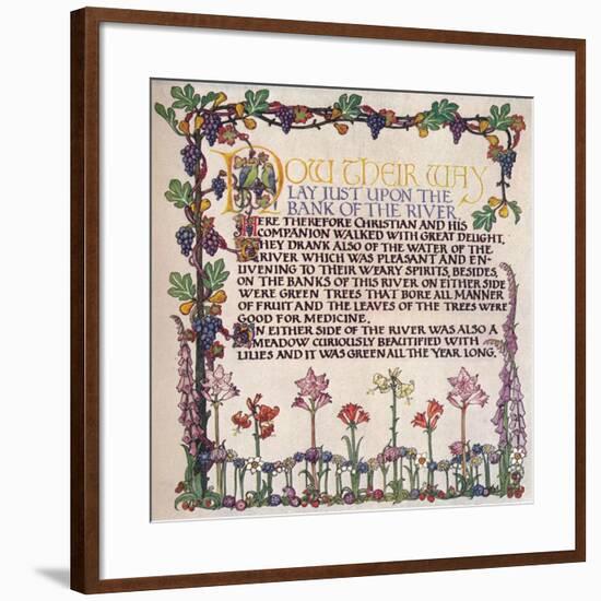 'Illuminated Text From The Pilgrim's progress', c1920-Marta Bowerley-Framed Giclee Print