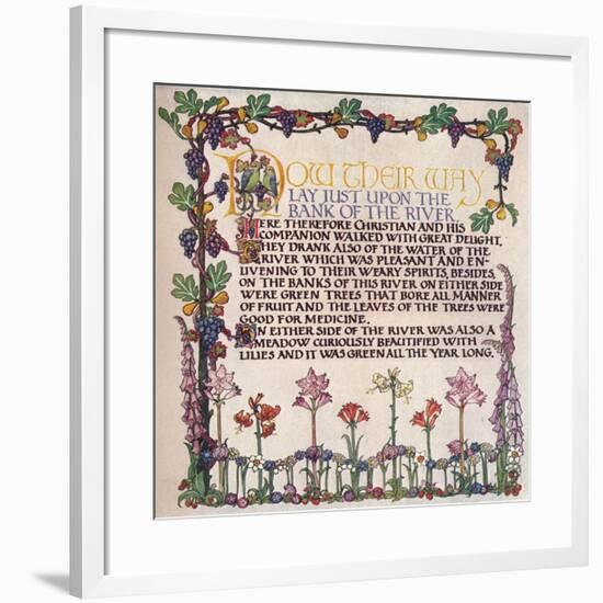 'Illuminated Text From The Pilgrim's progress', c1920-Marta Bowerley-Framed Giclee Print