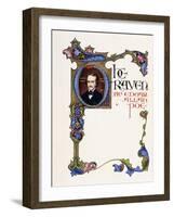 Illuminated Title Page from the Book 'The Raven' by Edgar Allan Poe-Alberto Sangorski-Framed Giclee Print