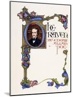 Illuminated Title Page from the Book 'The Raven' by Edgar Allan Poe-Alberto Sangorski-Mounted Giclee Print