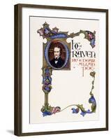 Illuminated Title Page from the Book 'The Raven' by Edgar Allan Poe-Alberto Sangorski-Framed Giclee Print