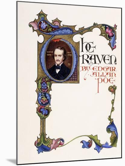 Illuminated Title Page from the Book 'The Raven' by Edgar Allan Poe-Alberto Sangorski-Mounted Giclee Print
