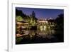 Illuminated Wen Ying Ge Tea House and Pavilion at West Lake, Hangzhou, Zhejiang, China, Asia-Andreas Brandl-Framed Photographic Print