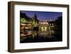 Illuminated Wen Ying Ge Tea House and Pavilion at West Lake, Hangzhou, Zhejiang, China, Asia-Andreas Brandl-Framed Photographic Print