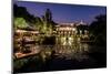 Illuminated Wen Ying Ge Tea House and Pavilion at West Lake, Hangzhou, Zhejiang, China, Asia-Andreas Brandl-Mounted Photographic Print