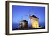 Illuminated Windmills of Chora, Patmos, Dodecanese, Greek Islands, Greece, Europe-Neil Farrin-Framed Photographic Print