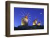 Illuminated Windmills of Chora, Patmos, Dodecanese, Greek Islands, Greece, Europe-Neil Farrin-Framed Photographic Print