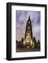 Illuminateded Steeple St. Nikolai, Old Town, Hanseatic City Hamburg, Germany-Axel Schmies-Framed Photographic Print