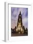 Illuminateded Steeple St. Nikolai, Old Town, Hanseatic City Hamburg, Germany-Axel Schmies-Framed Photographic Print