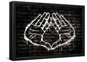 Illuminati Hand Sign Graffiti-null-Framed Poster