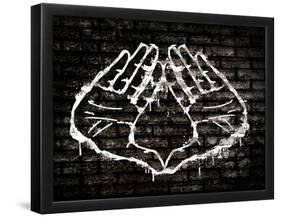 Illuminati Hand Sign Graffiti-null-Framed Poster