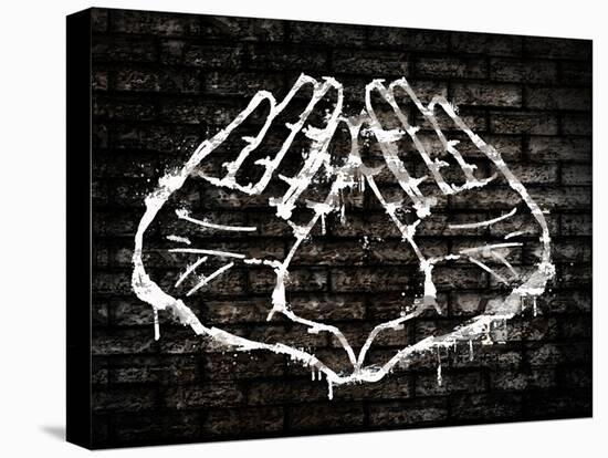 Illuminati Hand Sign Graffiti-null-Stretched Canvas