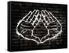 Illuminati Hand Sign Graffiti-null-Framed Stretched Canvas