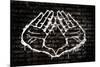 Illuminati Hand Sign Graffiti-null-Mounted Art Print