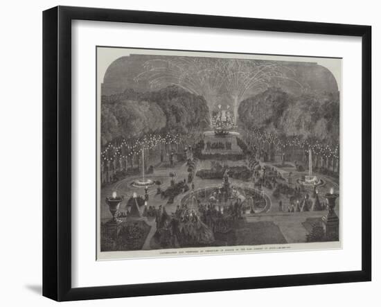 Illumination and Fireworks at Versailles in Honour of the King Consort of Spain-null-Framed Giclee Print