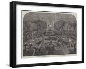 Illumination and Fireworks at Versailles in Honour of the King Consort of Spain-null-Framed Giclee Print
