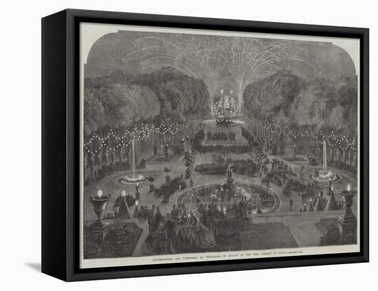 Illumination and Fireworks at Versailles in Honour of the King Consort of Spain-null-Framed Stretched Canvas