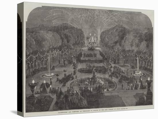 Illumination and Fireworks at Versailles in Honour of the King Consort of Spain-null-Stretched Canvas