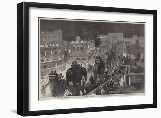 Illumination at Peshawur on the Occasion of a Grand Durbar Held There by the Viceroy of India-null-Framed Giclee Print