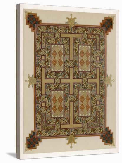 Illumination from the "Lindisfarne Gospels" or Gospels of Saint Cuthbert-null-Stretched Canvas