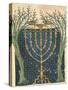 Illumination of a Menorah, from the Jewish Cervera Bible, 1299-Joseph Asarfati-Stretched Canvas