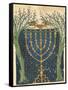 Illumination of a Menorah, from the Jewish Cervera Bible, 1299-Joseph Asarfati-Framed Stretched Canvas