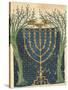 Illumination of a Menorah, from the Jewish Cervera Bible, 1299-Joseph Asarfati-Stretched Canvas