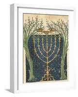 Illumination of a Menorah, from the Jewish Cervera Bible, 1299-Joseph Asarfati-Framed Giclee Print