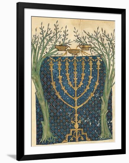 Illumination of a Menorah, from the Jewish Cervera Bible, 1299-Joseph Asarfati-Framed Giclee Print