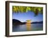 Illumination of Itsukushima Shrine Torii Gate, Miyajima Island, Hiroshima Prefecture, Japan-Christian Kober-Framed Photographic Print