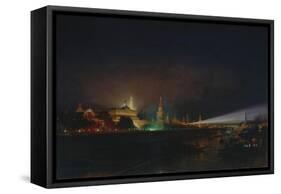 Illumination of the Moscow Kremlin, 1883-Alexei Petrovich Bogolyubov-Framed Stretched Canvas