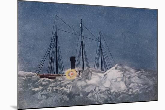 Illumination of the 'Roosevelt' in Winter Quarters on a Moonlit Night-Robert Edwin Peary-Mounted Giclee Print