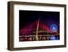 Illumination of Tran Thi Ly Bridge over the Han River, Tet Festival, New Year celebration, Vietnam.-Tom Norring-Framed Photographic Print