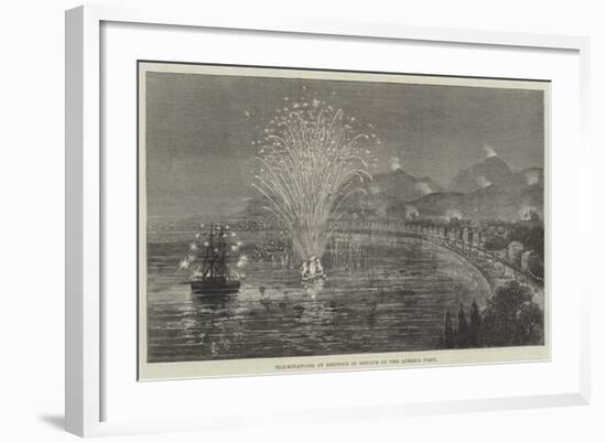 Illuminations at Mentone in Honour of the Queen's Visit-null-Framed Giclee Print