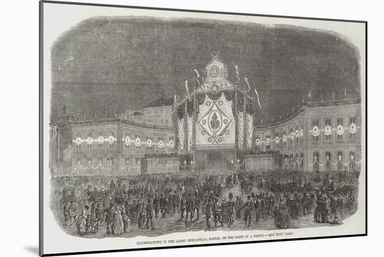 Illuminations in the Largo Mercatello, Naples, on the Birth of a Prince-null-Mounted Giclee Print