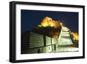 Illuminations on the Great Wall of China at Badaling-Christian Kober-Framed Photographic Print