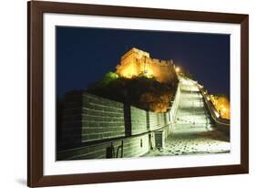 Illuminations on the Great Wall of China at Badaling-Christian Kober-Framed Photographic Print