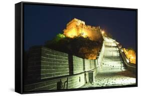 Illuminations on the Great Wall of China at Badaling-Christian Kober-Framed Stretched Canvas