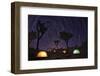 Illuminous Light Painted Landscape of Camping and Stars in Joshua Tree National Park-tobkatrina-Framed Photographic Print