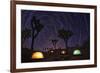 Illuminous Light Painted Landscape of Camping and Stars in Joshua Tree National Park-tobkatrina-Framed Photographic Print