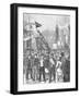 Illus/Labor Parade Passsing over Bridge-null-Framed Giclee Print