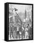 Illus/Labor Parade Passsing over Bridge-null-Framed Stretched Canvas