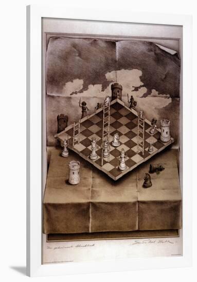 Illusion Chess Board-null-Framed Poster