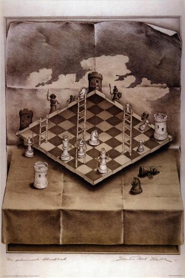 Illusion Chess Board-null-Lamina Framed Poster