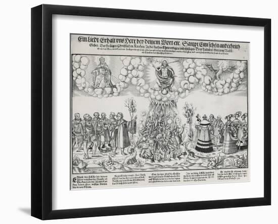 Illustation of Martin Luther's Hymn Asking for the Help of God Against the Deadly Work of the Pope-null-Framed Giclee Print