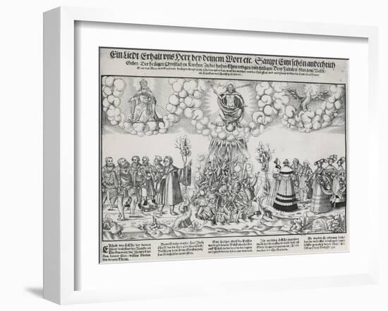 Illustation of Martin Luther's Hymn Asking for the Help of God Against the Deadly Work of the Pope-null-Framed Giclee Print